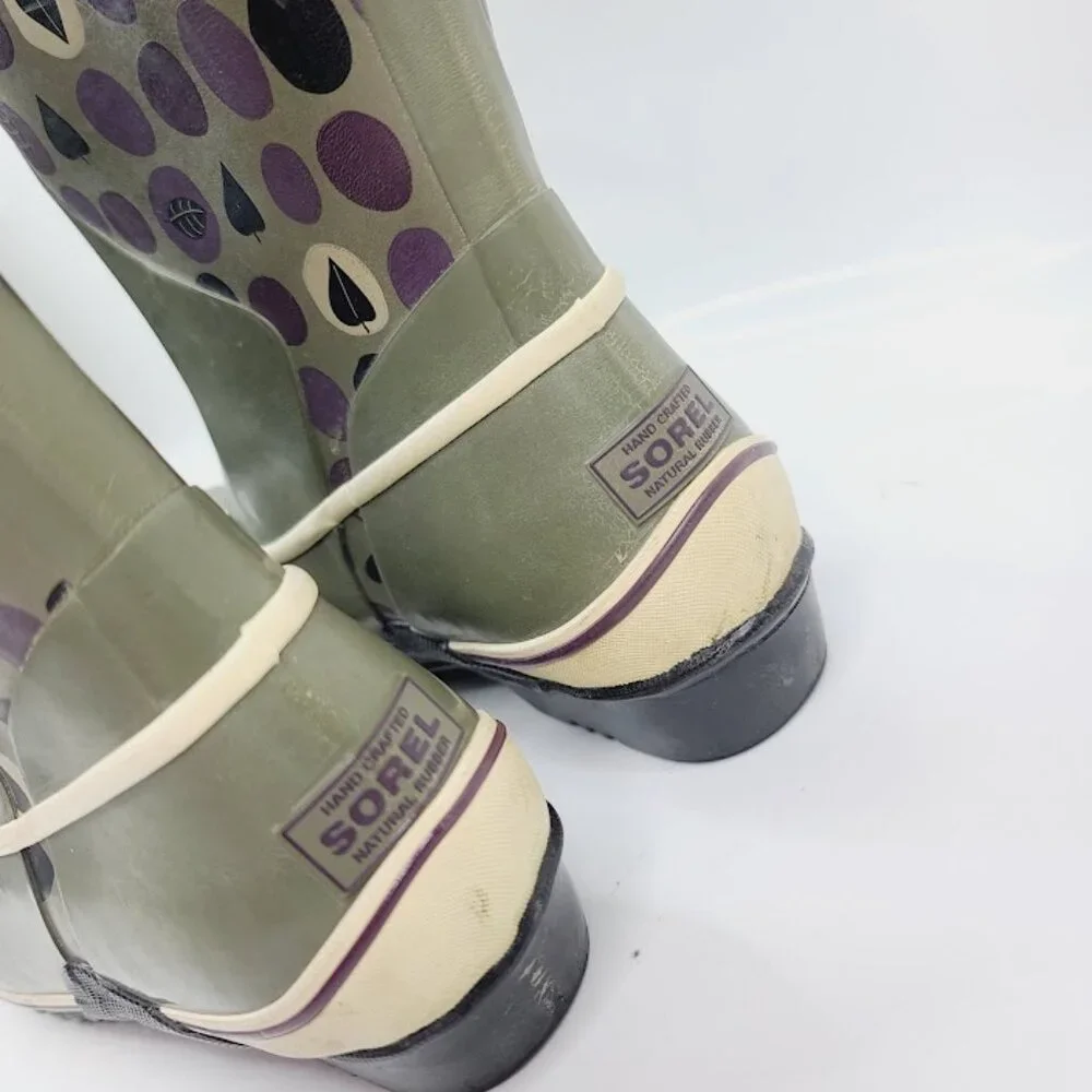 Sorel‎ Women's Green Sorellington NL1621-255 Rubber Knee High Rain Boot Size 9